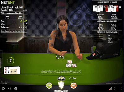 NetEnt live dealer blackjack online