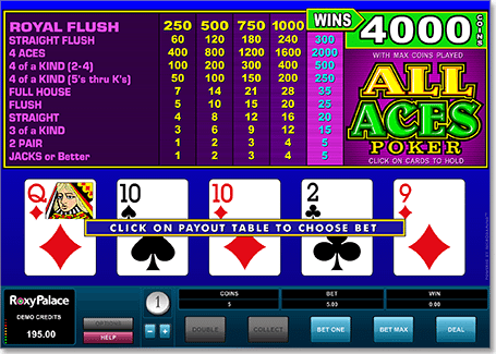 Aces Video Poker