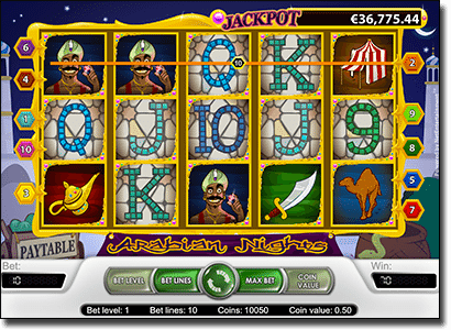 Play Arabian Nights progressive jackpot slots