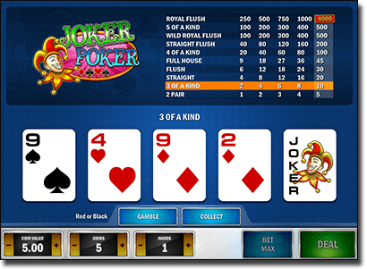 Play Joker Poker by Play'n Go software Play Joker Poker by Play'n Go software