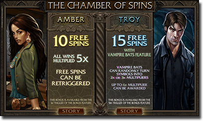 Immortal Romance - Chamber of Spins bonus feature