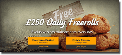 $250 free roll pokies tournaments at 32Red Casino