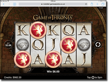 Game of Thrones pokies on iPad