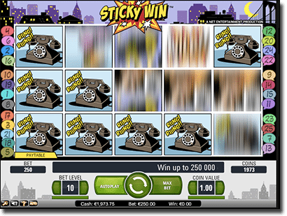 Sticky Wins feature on Jack Hammer online slot