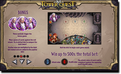 Tower Quest pokies special gameplay features
