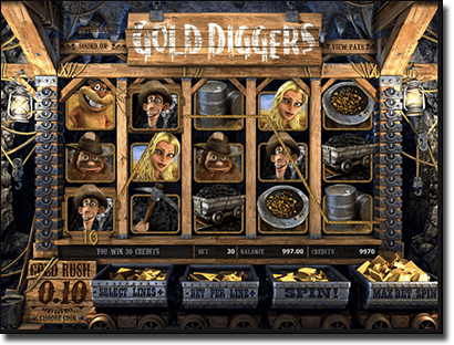 Play Gold Diggers online pokies by BetSoft