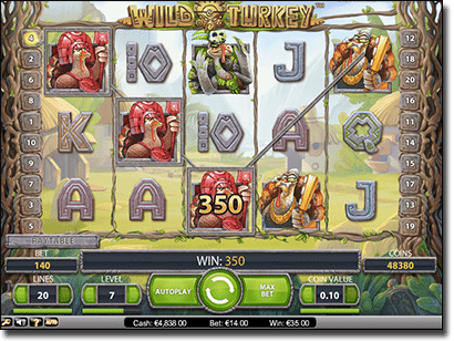 Wild Turkey pokies by Net Entertainment