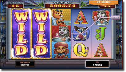 Kitty Cabana slots - free spins and expanding wilds