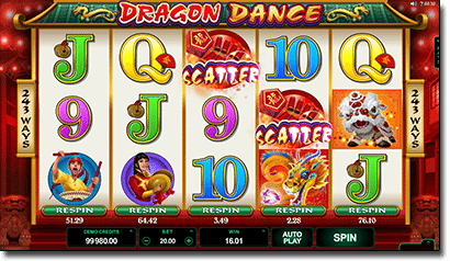 Dragon Dance pokies at Roxy Palace