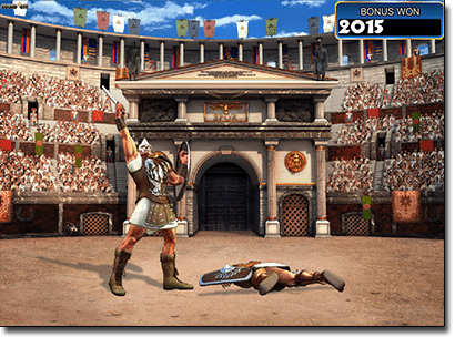 Gladiator 3D pokies battle bonus feature