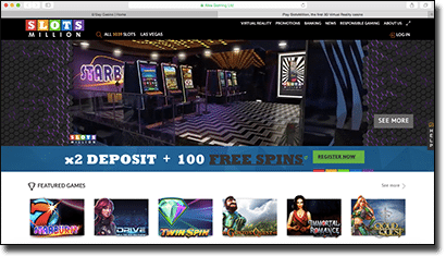 Slots Million Casino in Apple Safari Web browser