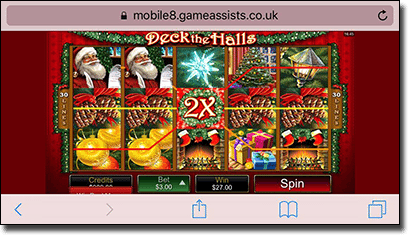 Microgaming Christmas pokies Deck the Halls