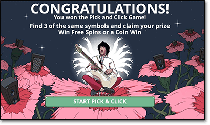 Jimi Hendrix online slot pick and click free game feature