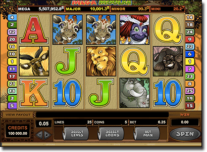 Mega Moolah progressive jackpot pokies by Microgaming