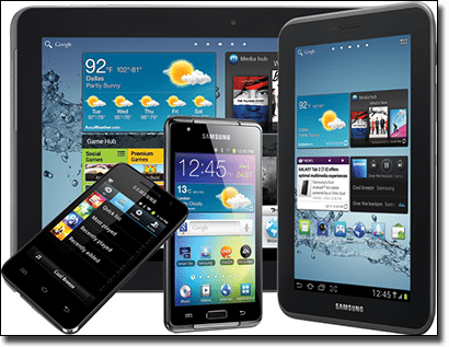 Samsung Galaxy tablets and smartphones for mobile gambling