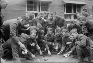 Soldiers playing craps
