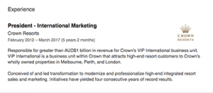 Crown marketing guru leaves Crown Chen linkedin