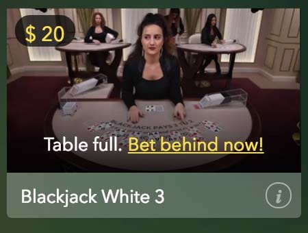 Mucho Vegas blackjack live dealer