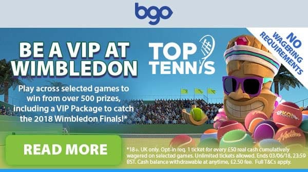 BGO Wimbledon 2018 promotion